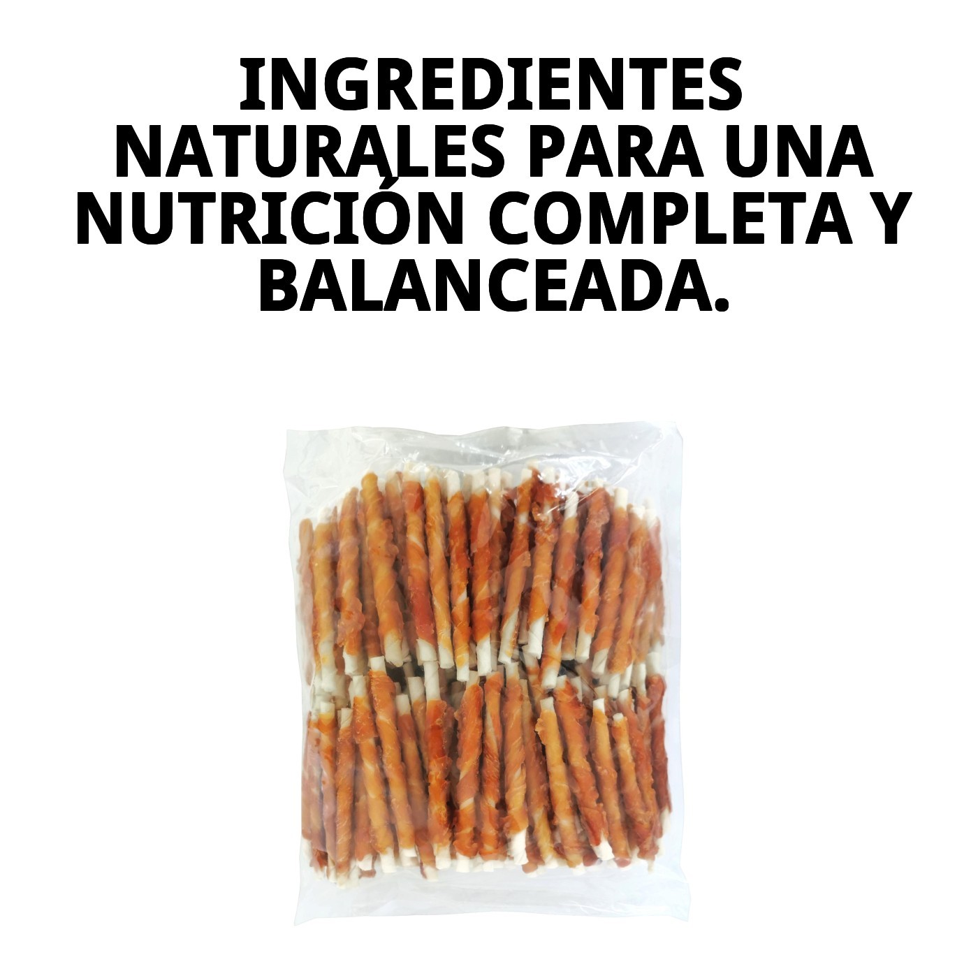 Piel de Vacuno Natural con Filete de Pollo de Corral 1 kg | Snack Natural en Granel para Perros | Alta Proteína Moly