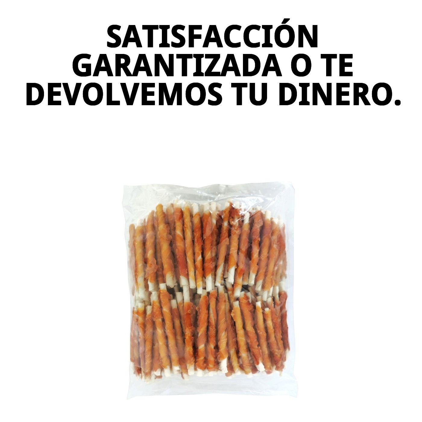 Piel de Vacuno Natural con Filete de Pollo de Corral 1 kg | Snack Natural en Granel para Perros | Alta Proteína Moly