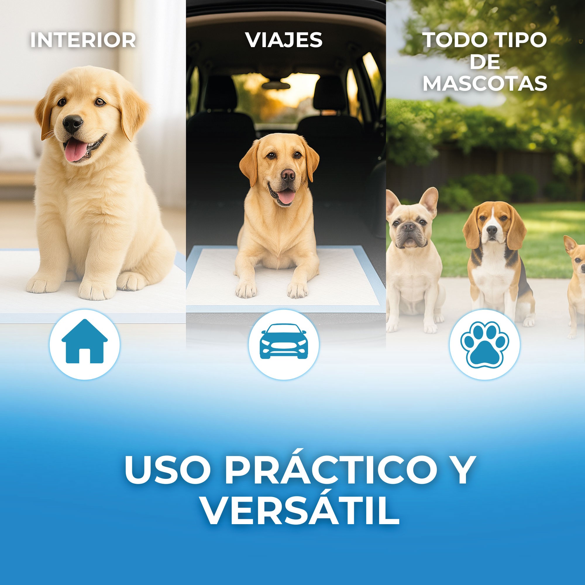 Puppy Pads Grandes 60x90 cm Moly | Empapadores Ultra Absorbentes para Perros – Pack 10 uds