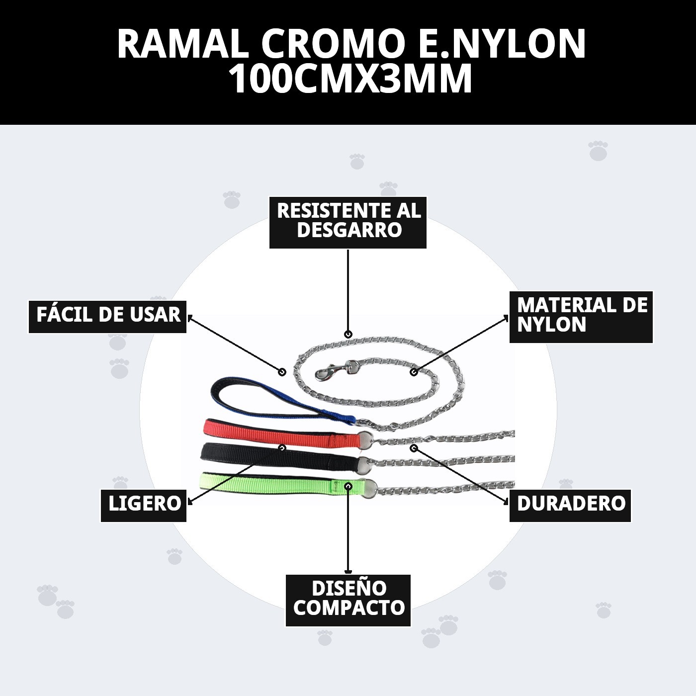 RAMAL CROMO E.NYLON 100CMX3MM
