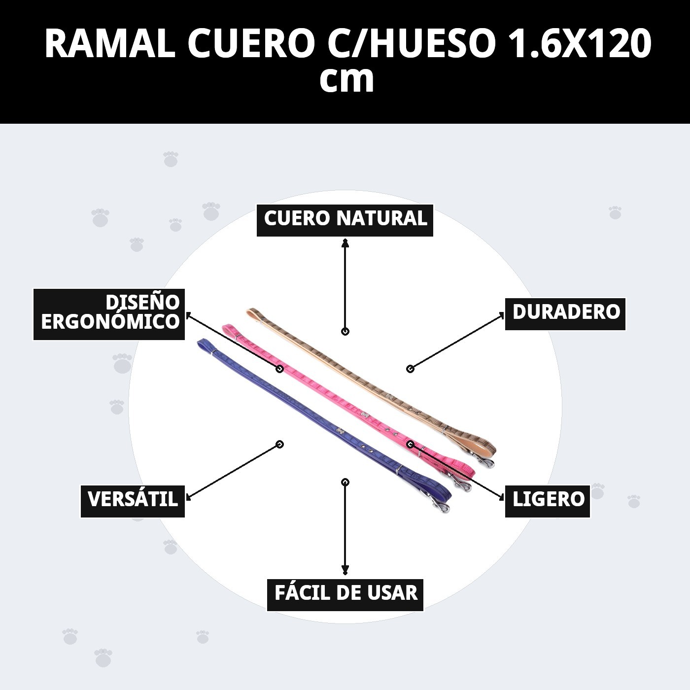 RAMAL CUERO C/HUESO 1.6X120 cm
