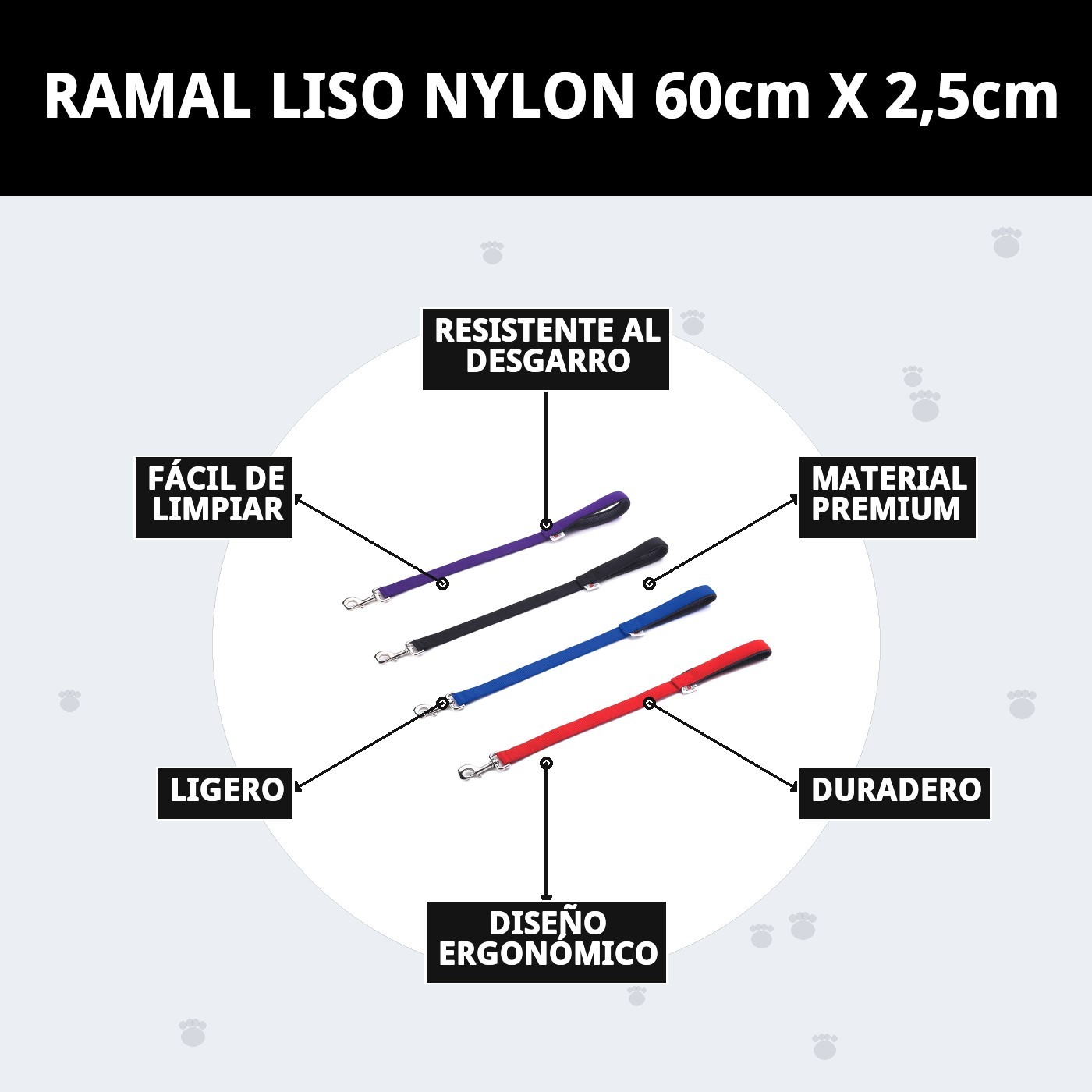 RAMAL LISO NYLON 60cm X 2,5cm