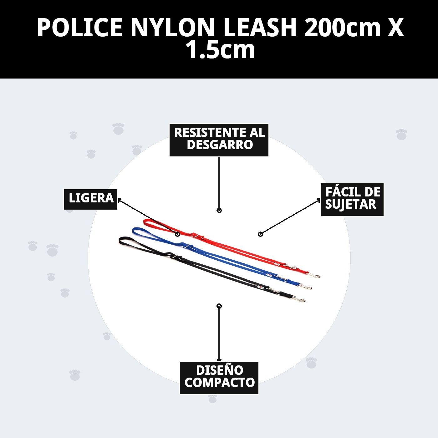 RAMAL NYLON POLICIA 200cm X 1,5cm