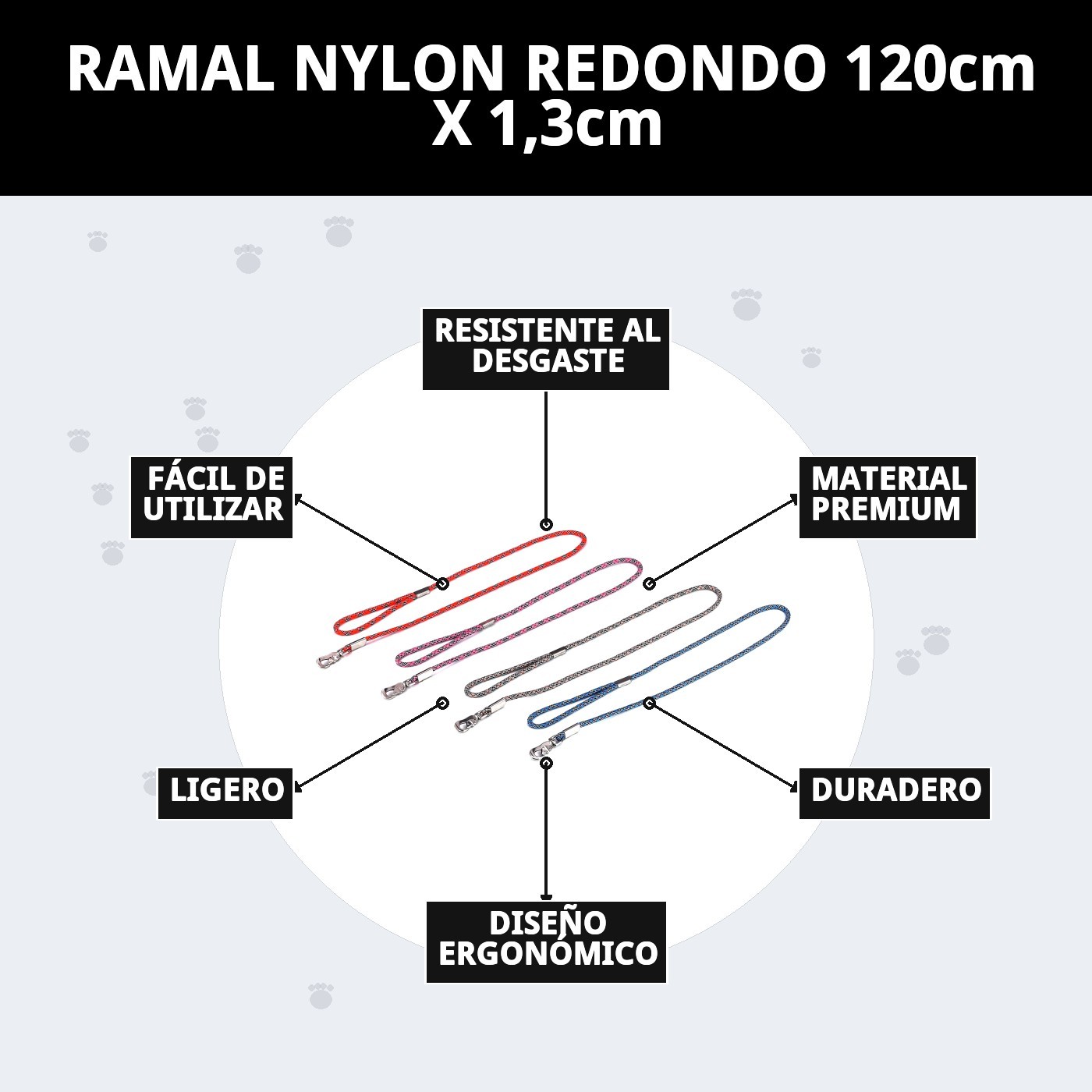 RAMAL NYLON REDONDO 120cm X 1,3cm