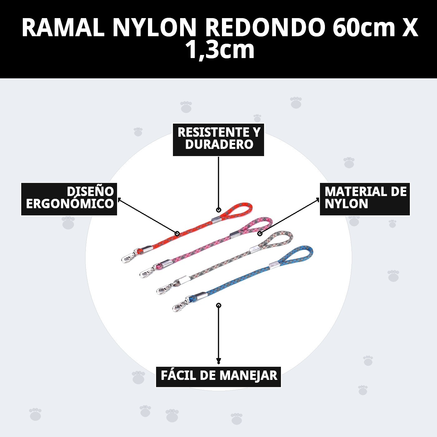 RAMAL NYLON REDONDO 60cm X 1,3cm