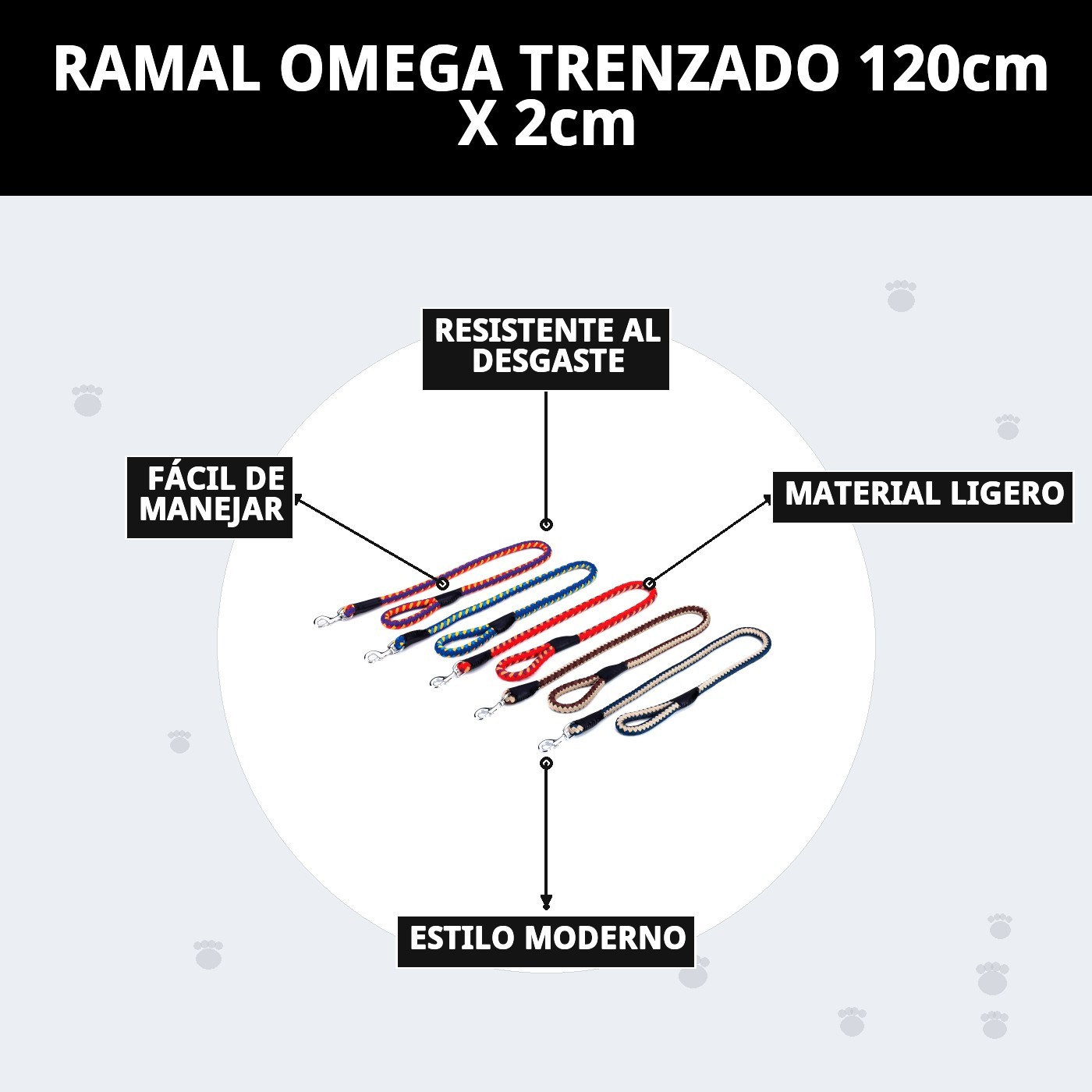 RAMAL OMEGA TRENZADO 120cm X 2cm