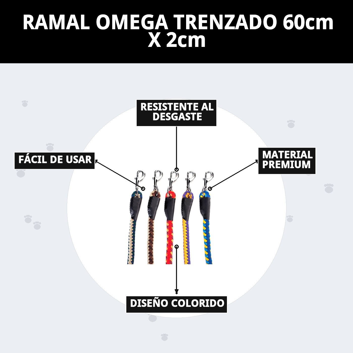 RAMAL OMEGA TRENZADO 60cm X 2cm