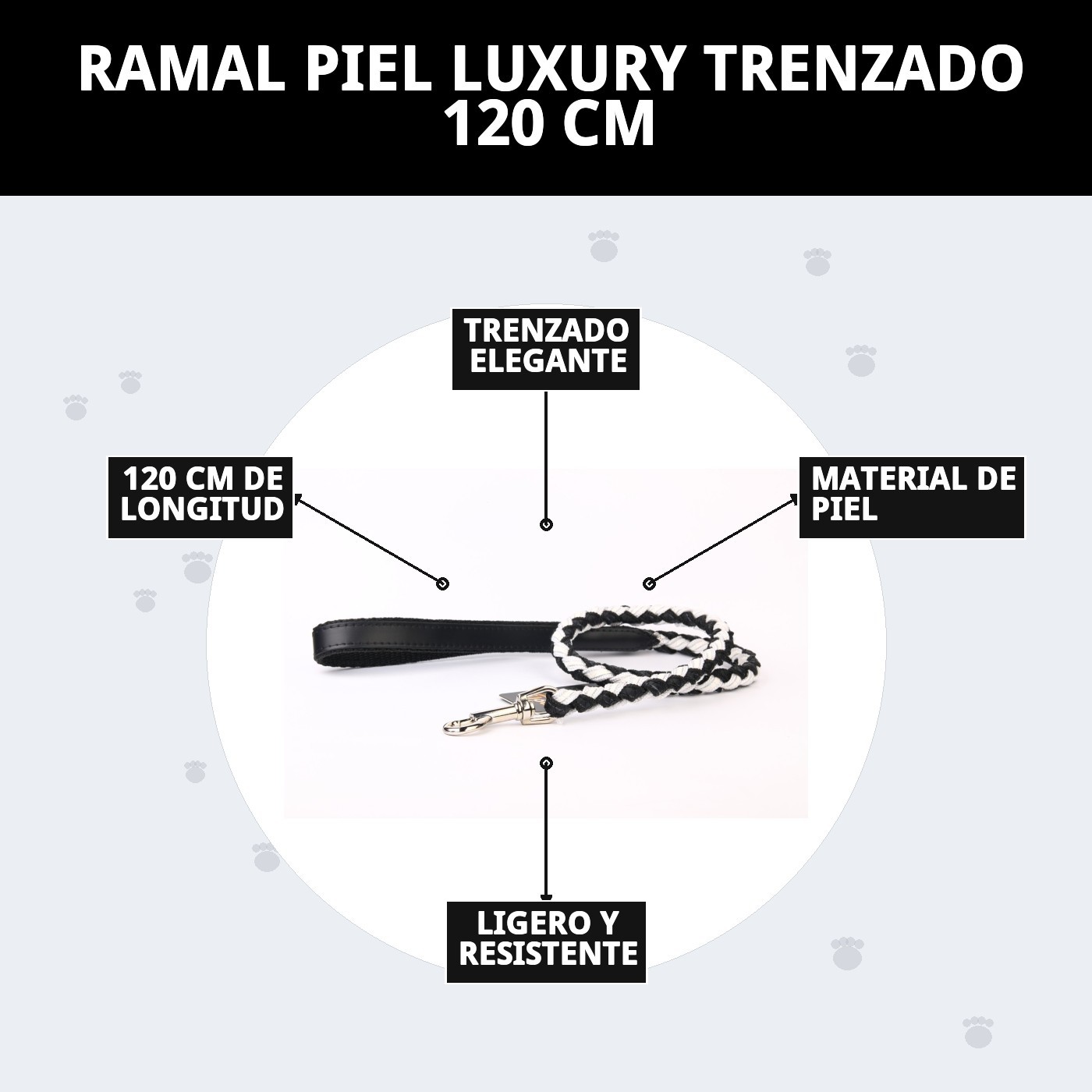 RAMAL PIEL LUXURY TRENZADO 120 CM