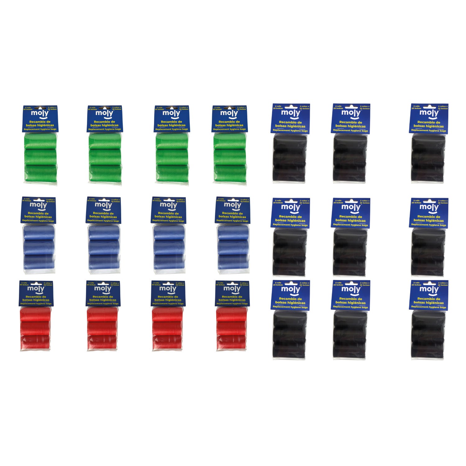 Recambio Bolsitas Higiénicas Pack 3 × 20 | Bolsas Resistentes y Prácticas para Paseos con tu Perro