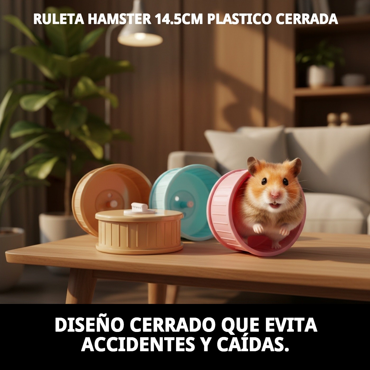RULETA HAMSTER 14.5cm PLASTICO CERRADA