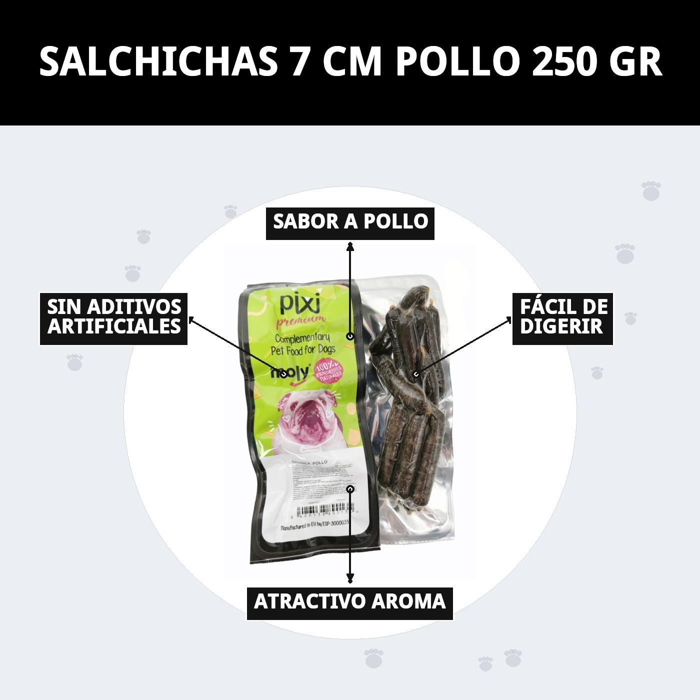 SALCHICHAS 7 CM POLLO  250 GR