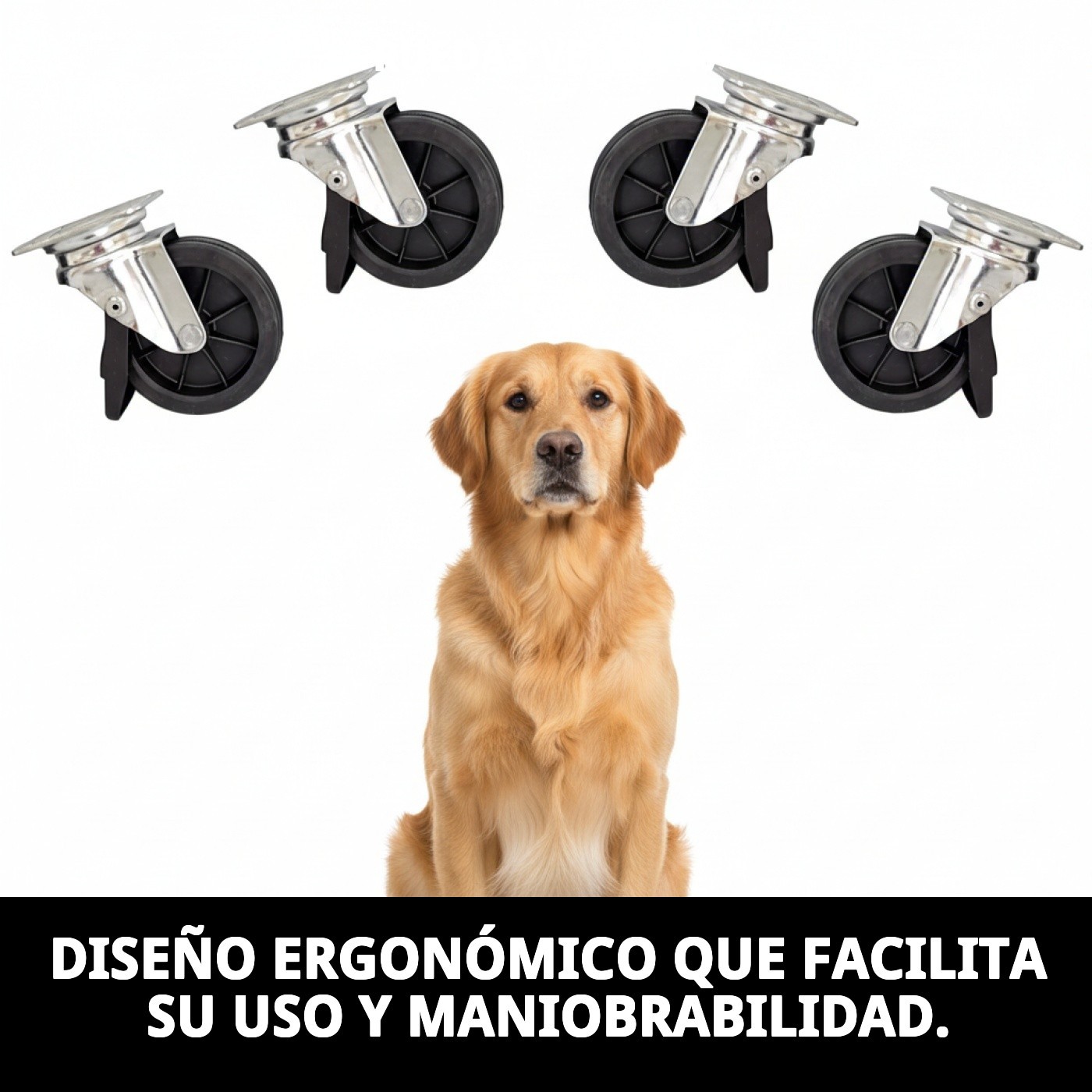 Set 4 Ruedas Giratorias para Transportines de Perro
