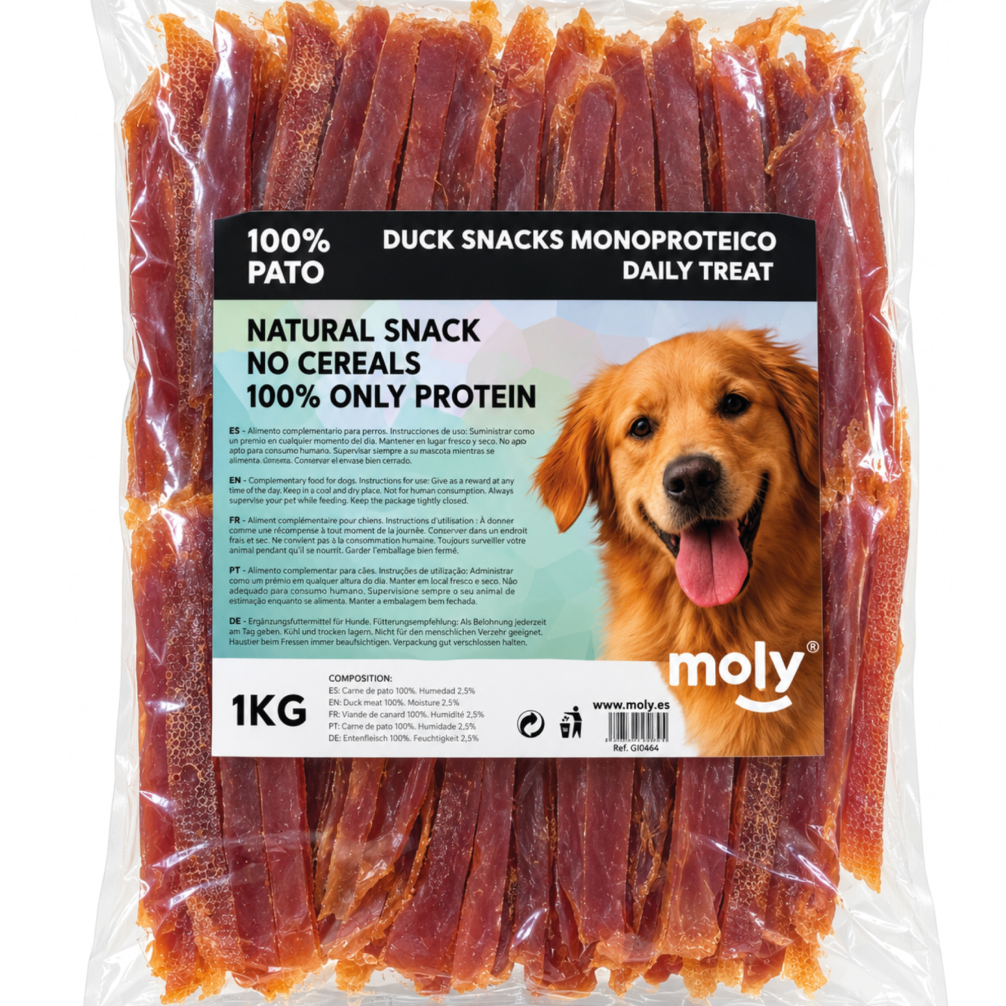 SNACK A GRANEL FILETES DE PATO MONOPROTEÍCO 1 KG