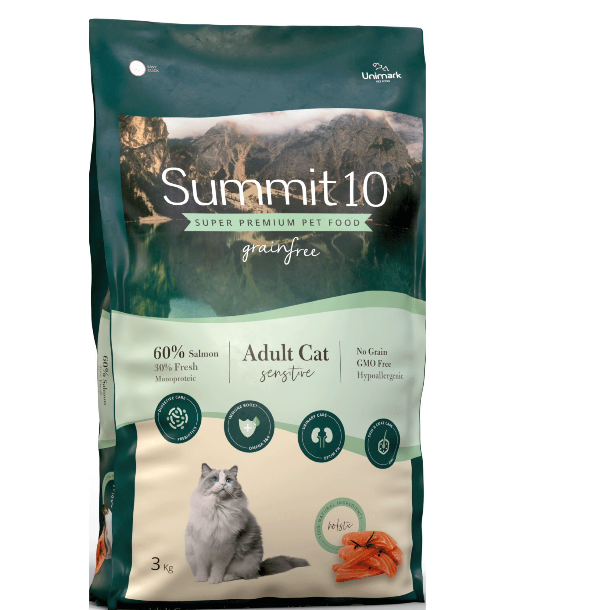 Summit 10 Grain Free Adult Cat Sensitive Salmon Potato 3 kg