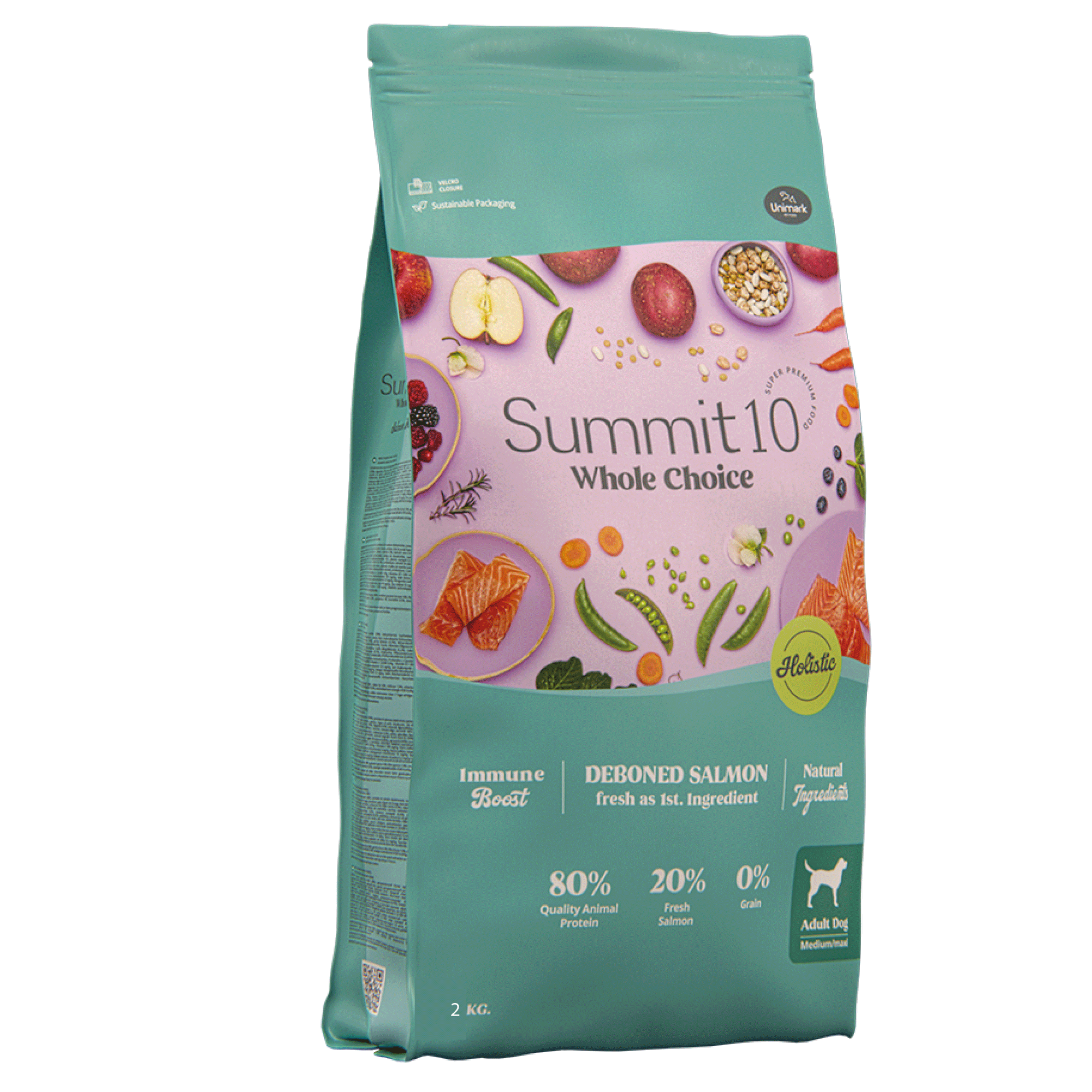 SUMMIT 10 WHOLE CHOICE ADULT DOG MEDIUM/MAXI SALMON 2 KG | PIENSO GRAIN FREE CON SALMÓN PARA PERROS ADULTOS