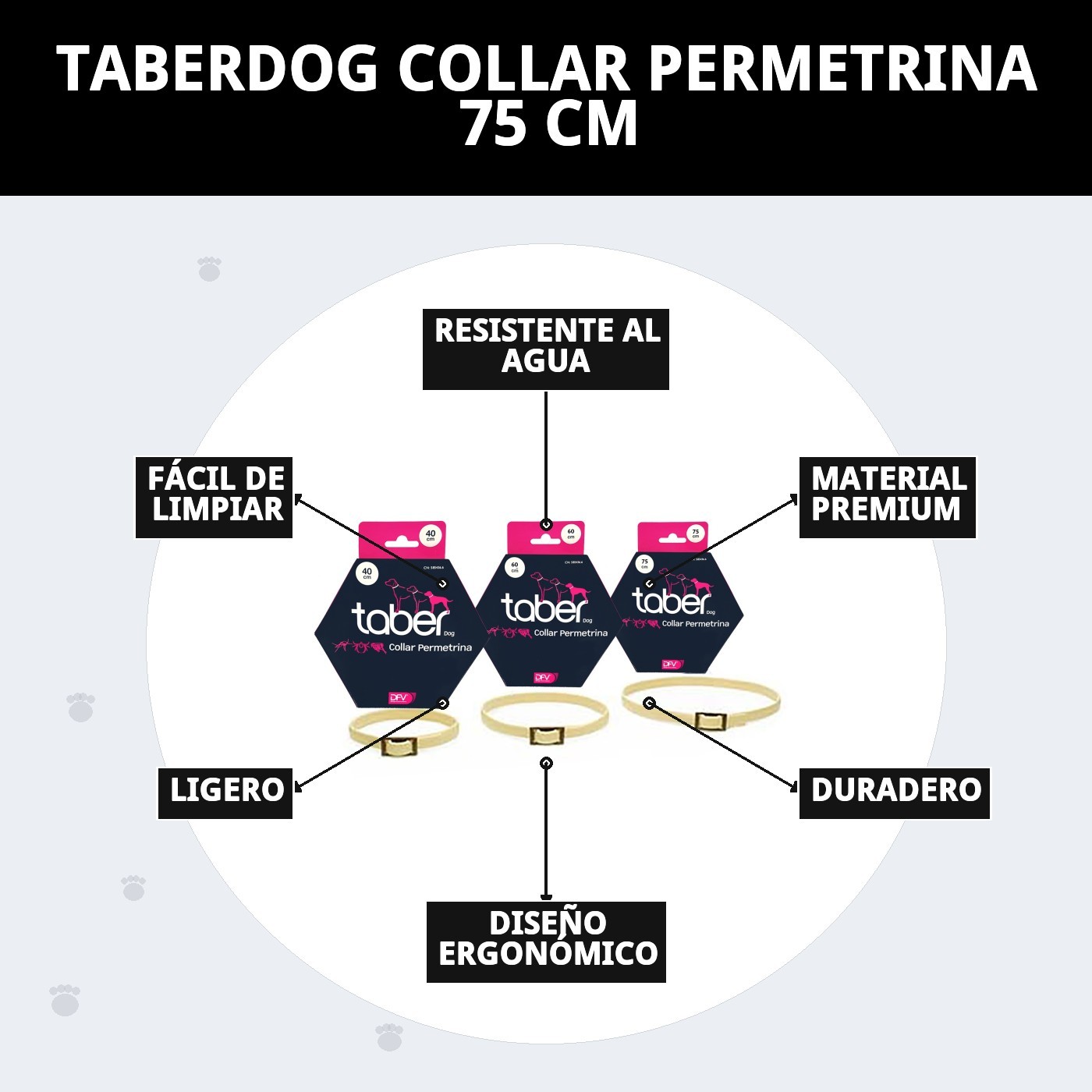 TABERDOG COLLAR PERMETRINA 75 CM