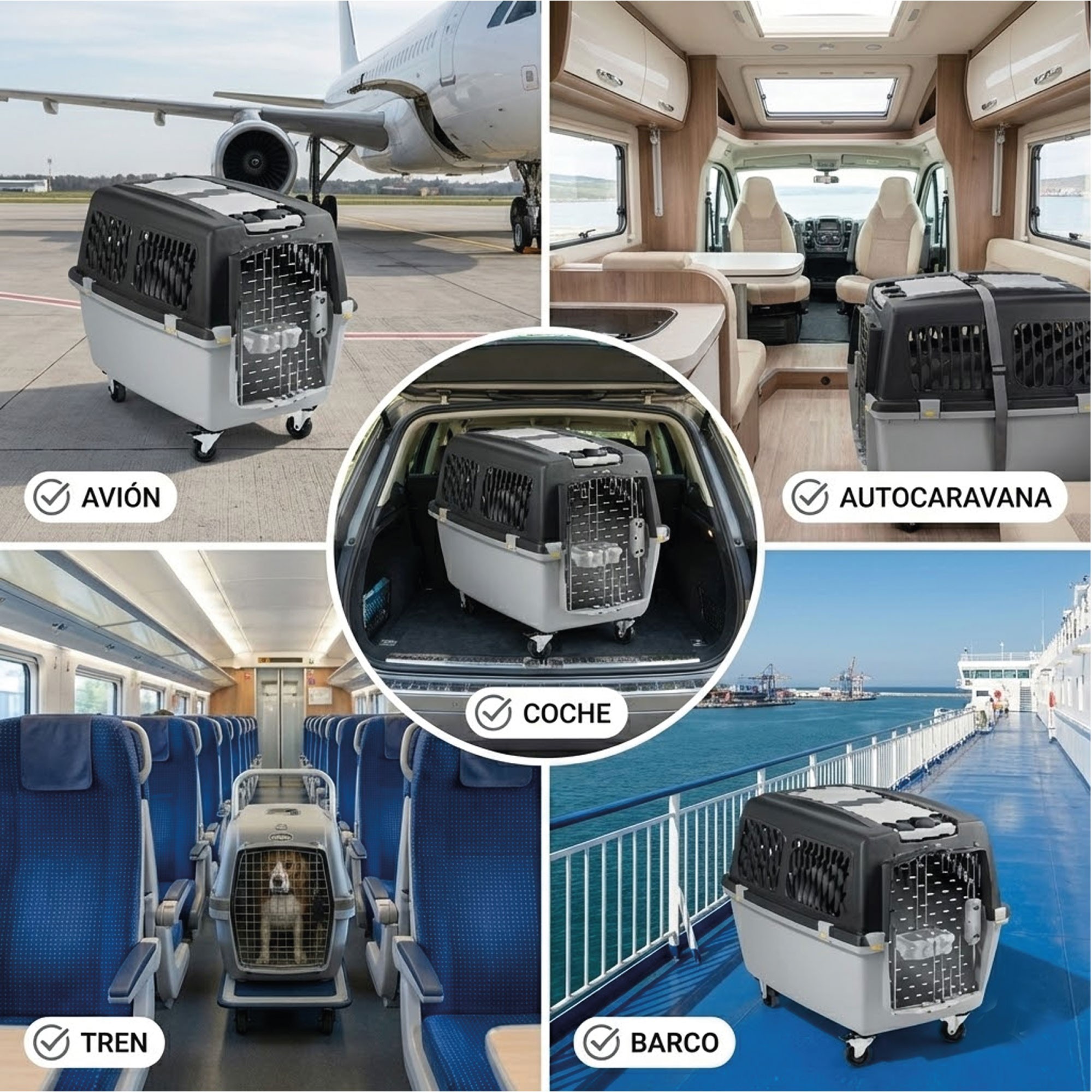 Transportín Gulliver IATA N.º 4 | Homologado para Avión, Barco, Tren, Autocaravana y Coche
