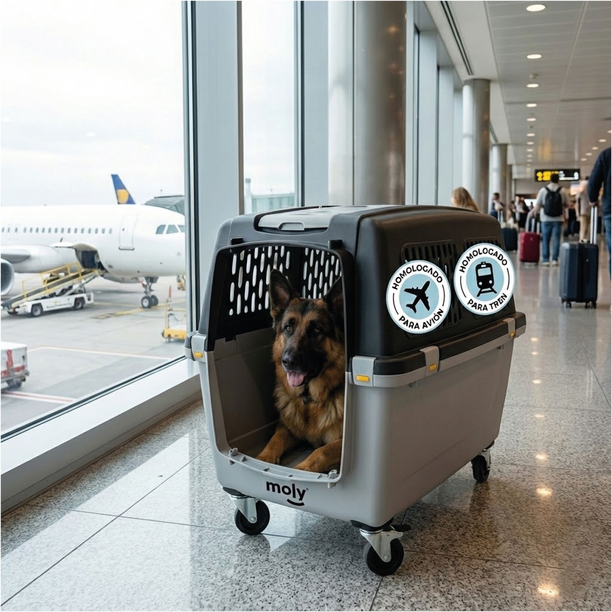 Transportín Gulliver IATA N.º 7 | Transportín Aprobado para Avión para Perros Grandes-medidas de 102 x 72 x 76 cm