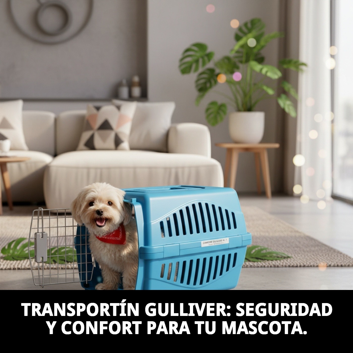 Transportín Gulliver N.º 1 48×32×31 cm | Transportín de Plástico Seguro para Perros y Gatos Pequeños