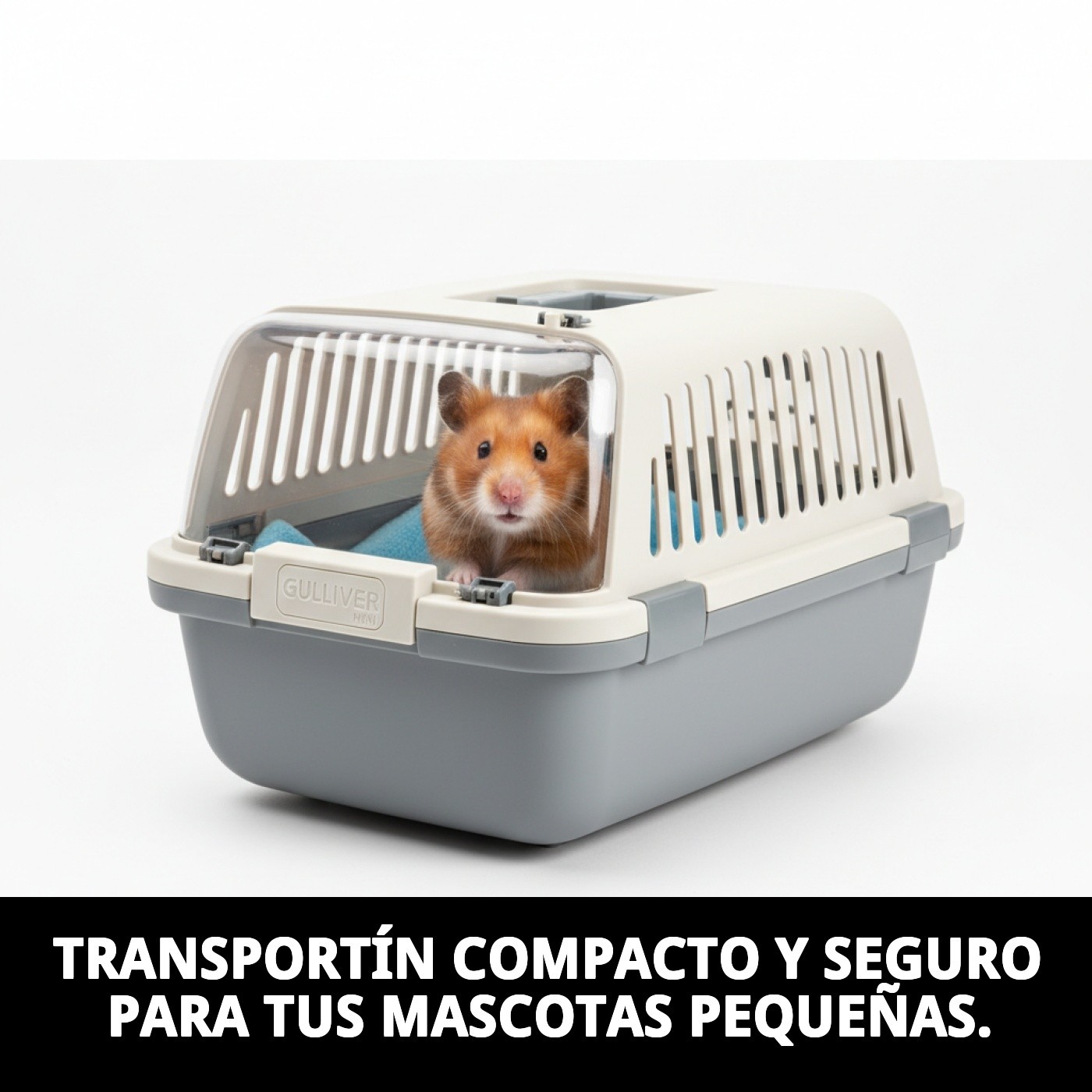 Transportín Mini Gulliver 40×30×24 cm | Caja de Transporte Segura para Perros y Gatos Pequeños