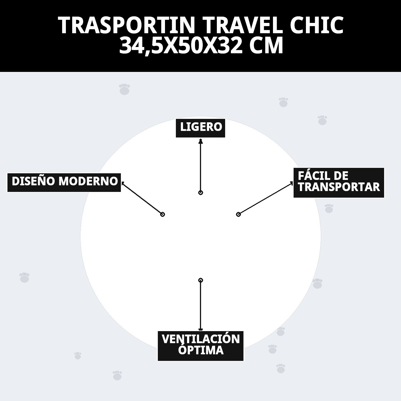 Transportín Travel Chic 34,5×50×32 cm Stefanplast | Transporte Cómodo y Seguro para Perros y Gatos
