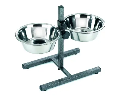 COMEDERO DOBLE REGULABLE 25cm 2 X 2,6 l