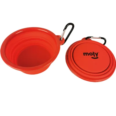 Comedero Plegable de Silicona 350 ml Moly | Con Mosquetón Incluido-Portátil, Antideslizante y Perfecto para Viajes