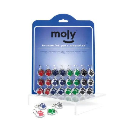 Expositor de 24 Placas Identificativas con Huella | Accesorios para Mascotas – Moly