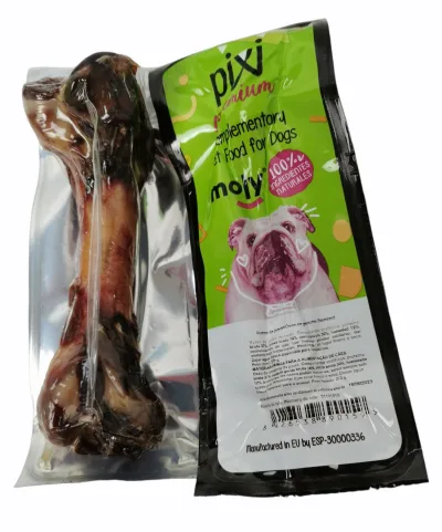 Expositor Moly con 15 Huesos de Jamón | Snack Natural y Duradero para Perros