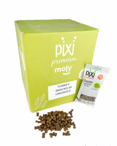 Expositor Moly Snack Premium de Pavo 50 Bolsitas 100 g-Grain Free | Premio Natural y Alto en Proteína para Perros