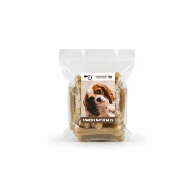 Huesos Prensados 26 cm en Bolsa de 10 Unidades | Snack Natural y Resistente para Perros – Moly