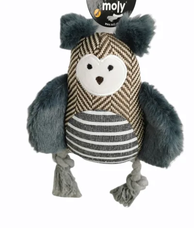 Juguete Lechuza para Perros 22 cm Moly | Peluche Suave con Sonido y Estimulación Sensorial