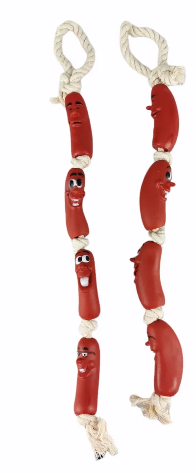 JUGUETE VINILO RISTRA SALCHICHA 75cm