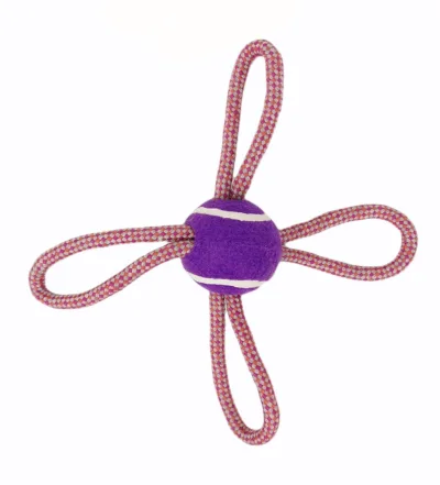 Mordedor Lazo con Pelota de Tenis Autumn 28 cm Moly | Juguete Resistente para Morder, Tirar y Jugar
