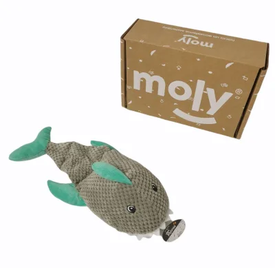 Peluche Tiburón para Perros 37 cm Moly | Juguete Interactivo con Sonido y Súper Suave