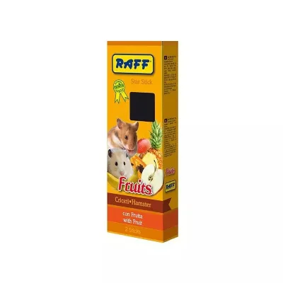 Raff Star Stick Fruit Hamster 112 g – Snack Premium con Frutas para Hámsters