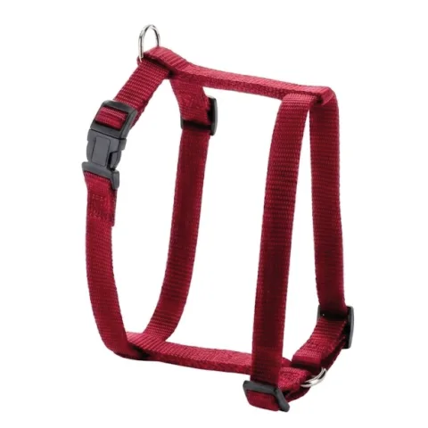 Detalle del material de nylon resistente del arnés para perros