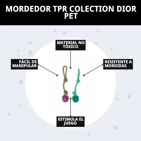 Empaque del mordedor TPR Collection Dior Pet en Mar Mascotas