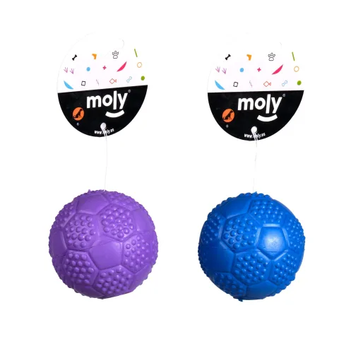 Pelota de caucho con sonido para perros vista frontal