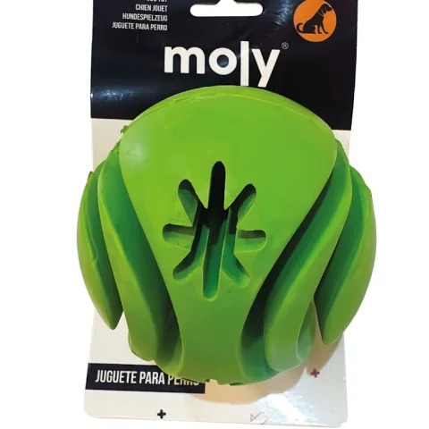 Pelota dental de caucho para higiene oral canina