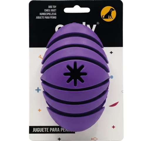 Pelota rugby de caucho aerodinámica para juegos activos de perros
