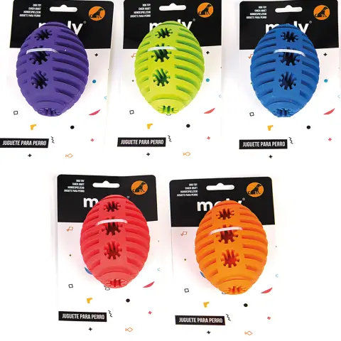 Pelota rugby de caucho grande para perros grandes vista frontal