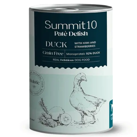 SUMMIT 10 PATÉ DELISH DUCK GRAIN FREE 400 GR | ALIMENTO HÚMEDO MONOPROTEICO PARA PERROS ADULTOS