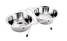 COMEDERO DOBLE 16.5CM C/SOPORTE 2X0.70L